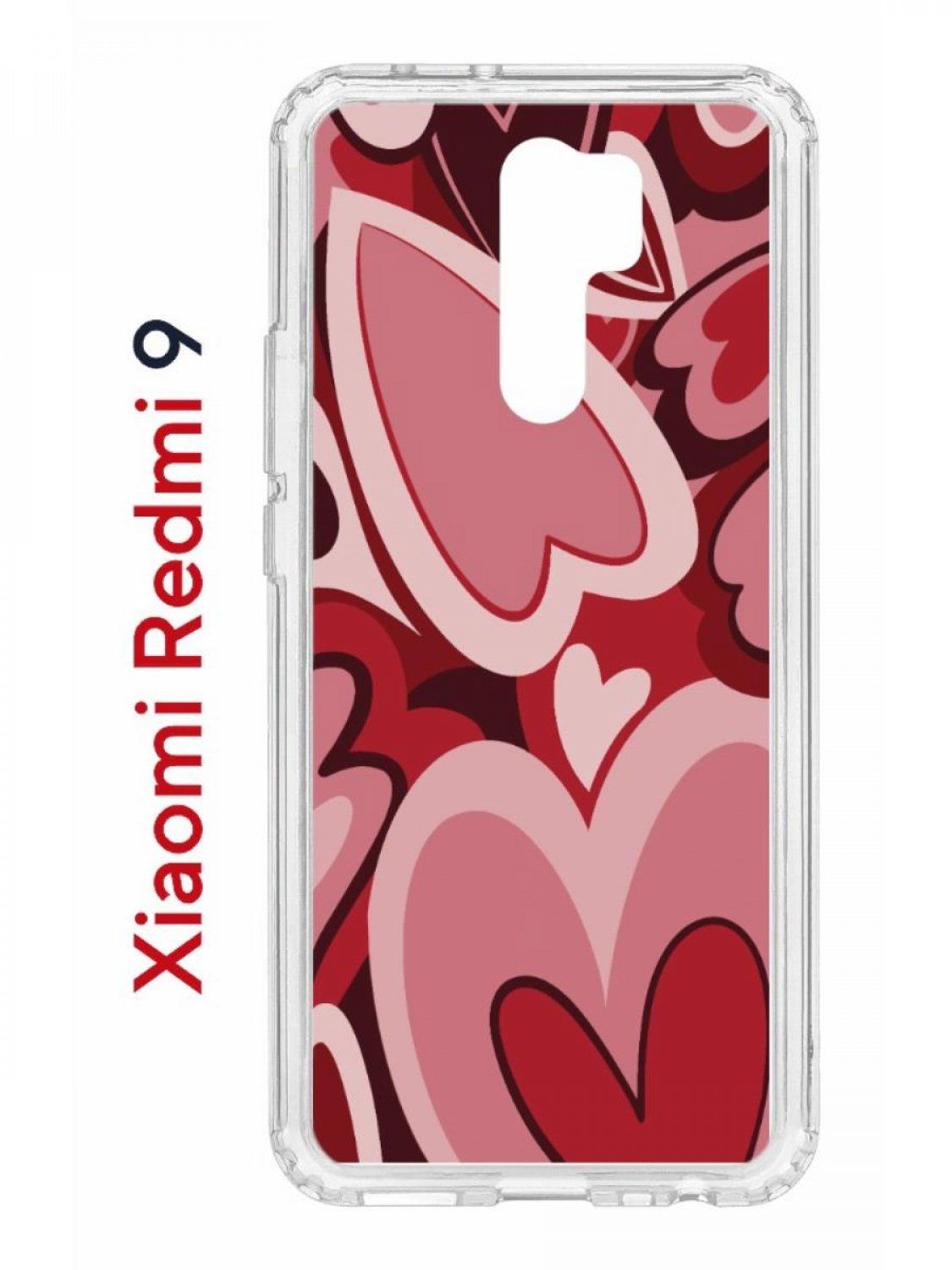 Чехол на Xiaomi Redmi 9/Сяоми Редми 9 Kruche Print с рисунком Сердечки -  купить с доставкой по выгодным ценам в интернет-магазине OZON (726376714)