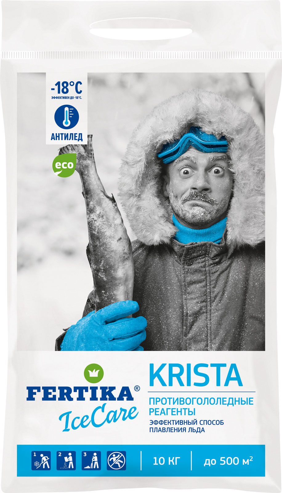 Противогололедный реагент FERTIKA IceCare Krista 10 кг мешок