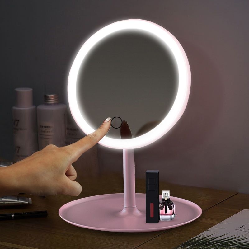 Косметическое зеркало led Lamp Mirror. Зеркало led Lighted Makeup Mirror. Зеркало с подсветкой led make-up Mirror. Зеркало для макияжа с подсветкой Mirror Light- а5 Pink.