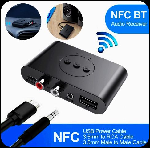 Bluetooth5.2/NFCприёмникBLSB212RCA,3,5jackдлядома,автомобиля