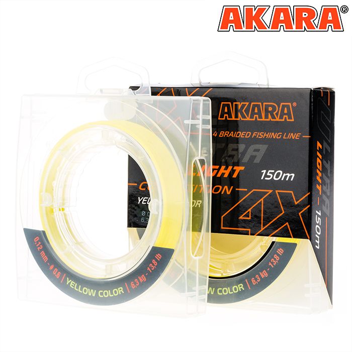 Шнур Akara Ultra Light Competition Yellow 150 м 0,08