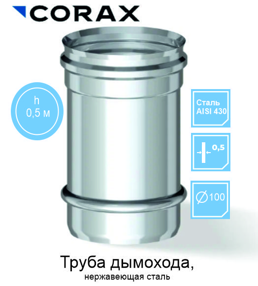 Труба дымоходная CORAX - купить по выгодной цене в интернет-магазине OZON (818968427)