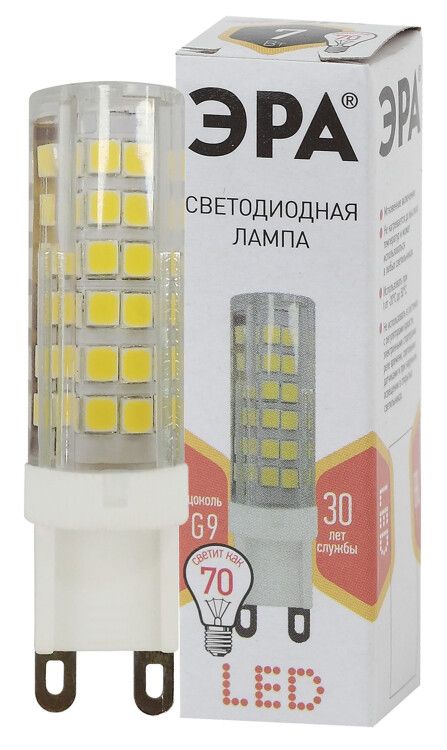 ЭРАЛампочкаLEDsmdJCD-7w-220V-corn,ceramics-8,7Вт,Светодиодная,1шт.