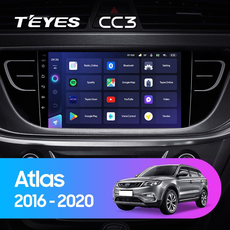 Teyes cc3l как поменять главный экран Штатная магнитола TEYES CC3 9.0" 4 Gb для Geely Atlas 2016-2020 - купить с доста