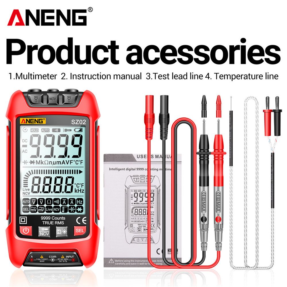 Acquista Aneng An998 Multimetro Digitale 6000 Conta Range Automatico Ac/cc  Voltmetro Ohm Tester a Temperatura hz dalla Cina