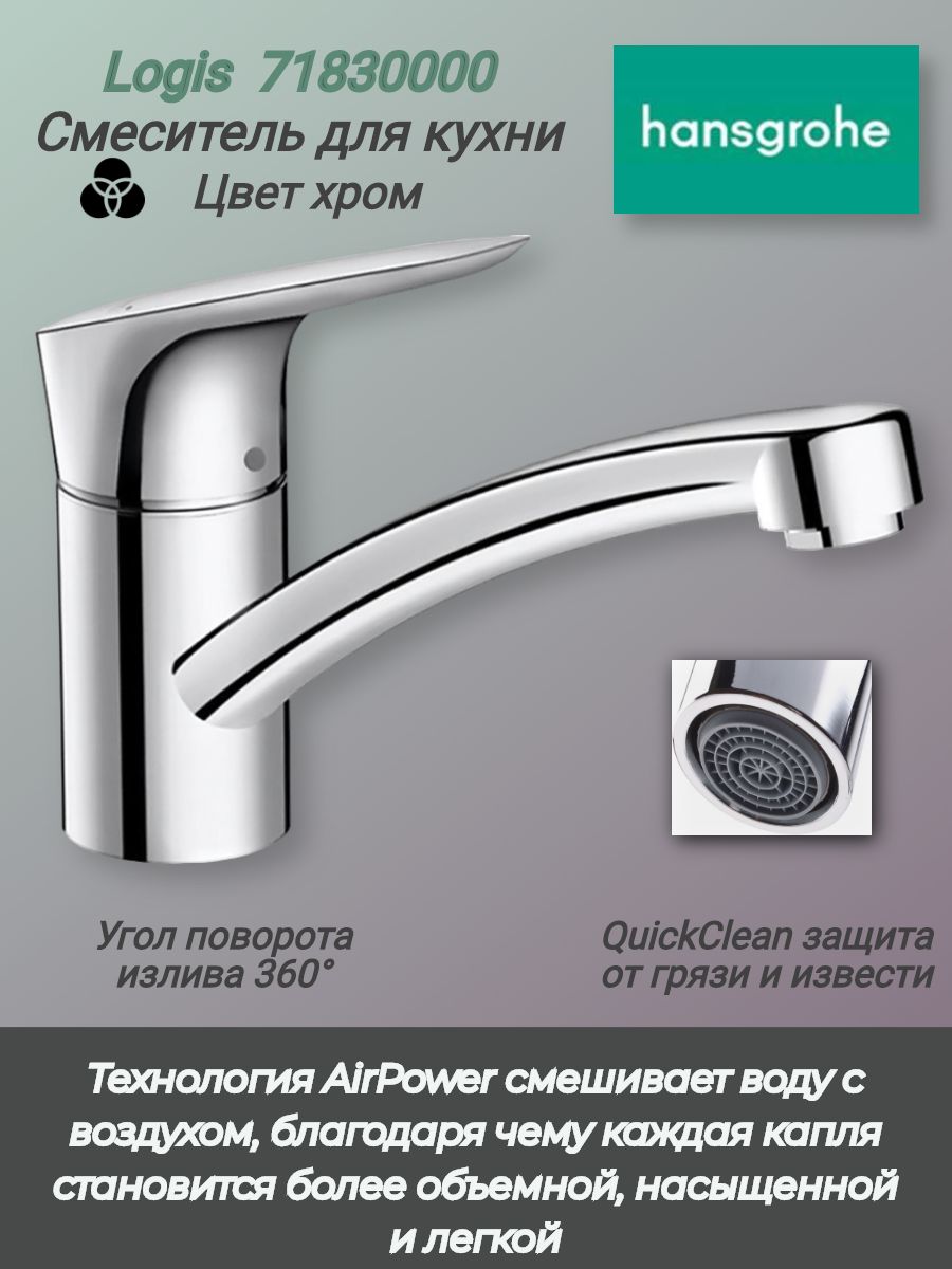 Hansgrohe logis 71830000 смеситель для кухни