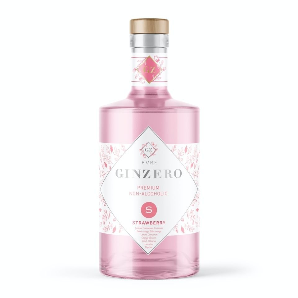 Джин безалкогольный PVRE GINZERO Strawberry 700 мл, Бельгия