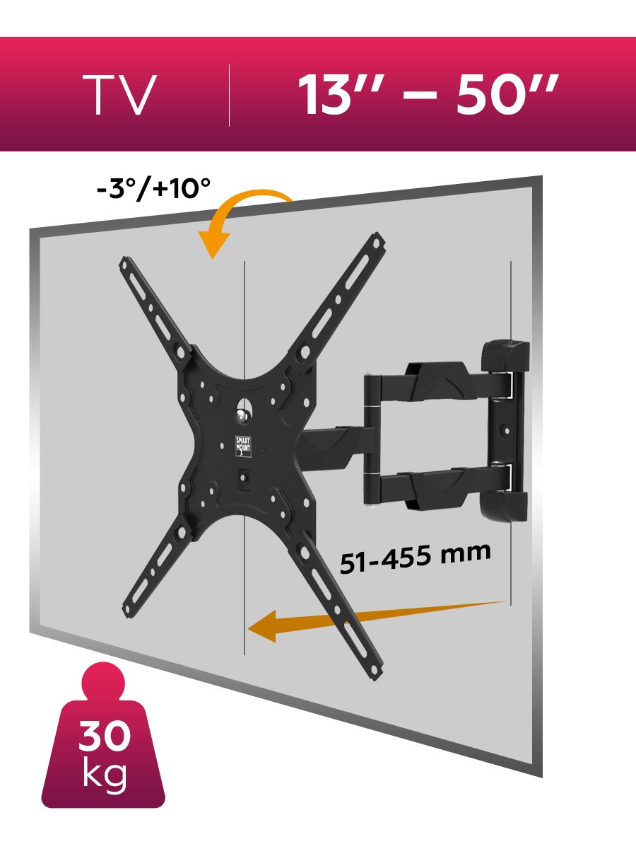 Кронштейн для для LED/LCD телевизоров Smart Mount VEGA-400 black