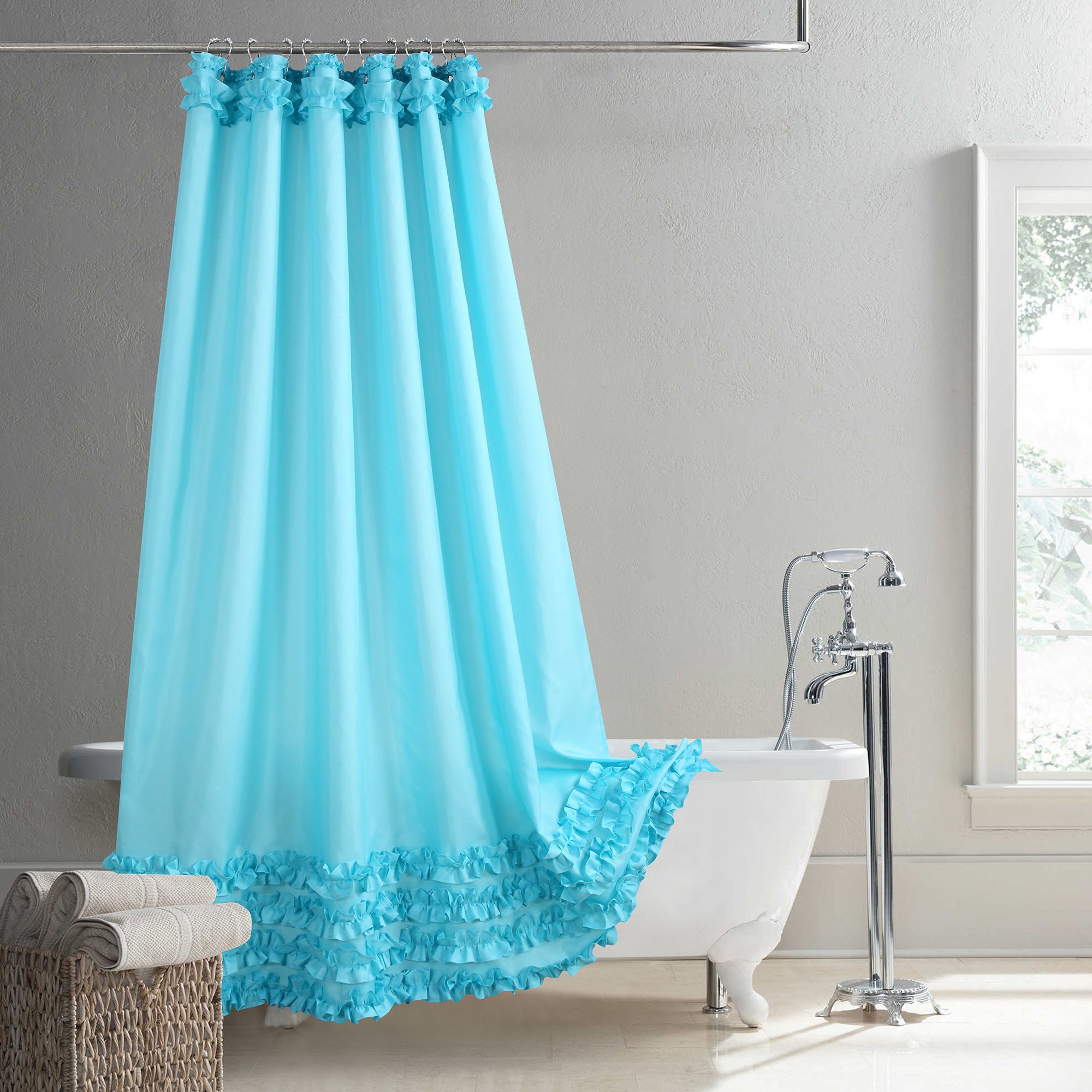 Штора для ванной 220x240 см DS BATH Ruffle Shower Curtain - купить по  выгодным ценам в интернет-магазине OZON (859464280)