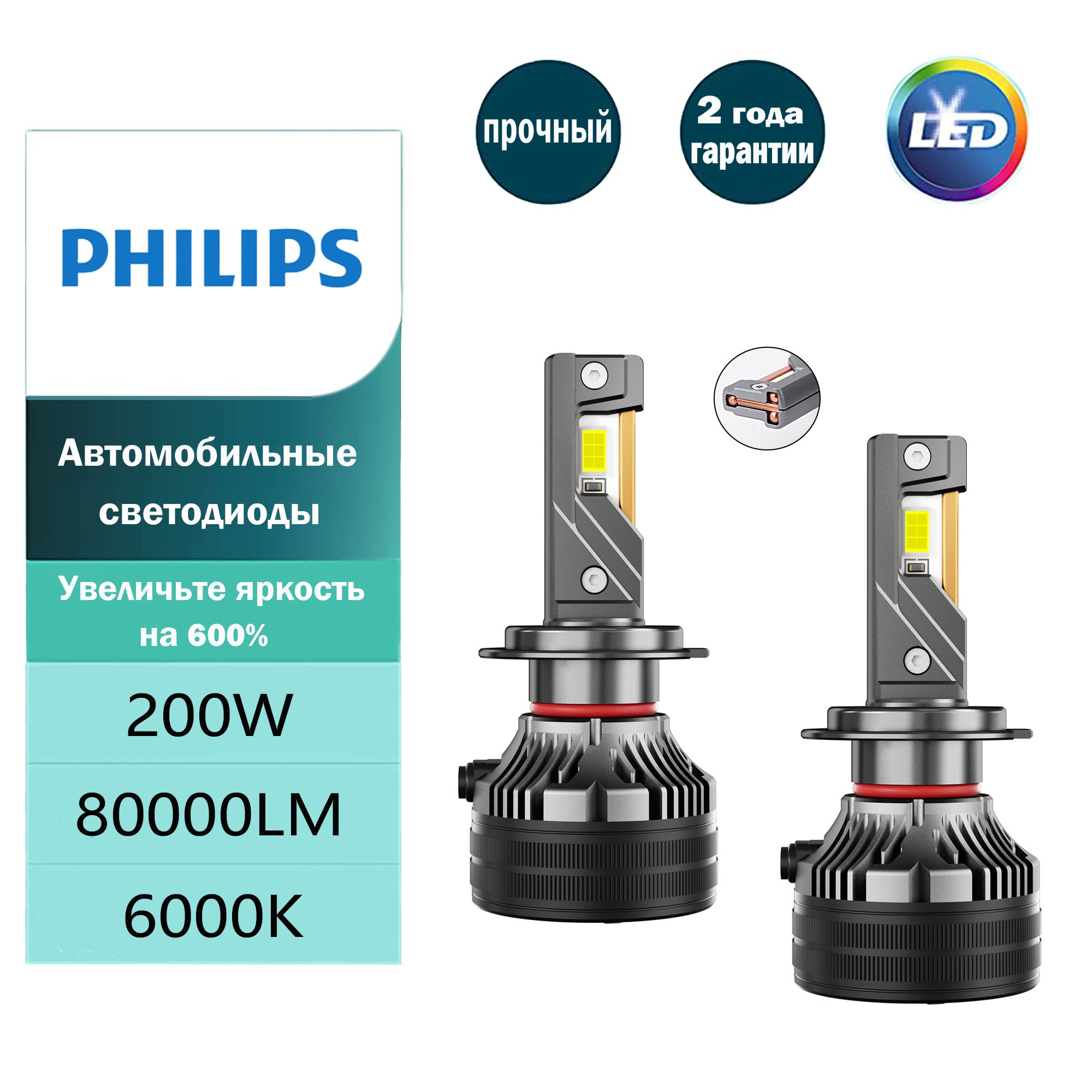 PhilipsЛентасветодиоднаядляавтомобиляH7,12шт.арт.HX005000134H7