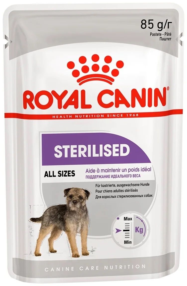 Влажный корм для собак Royal Canin Sterilised Canin Adult стерилизованных, паштет 85 г х 12 шт