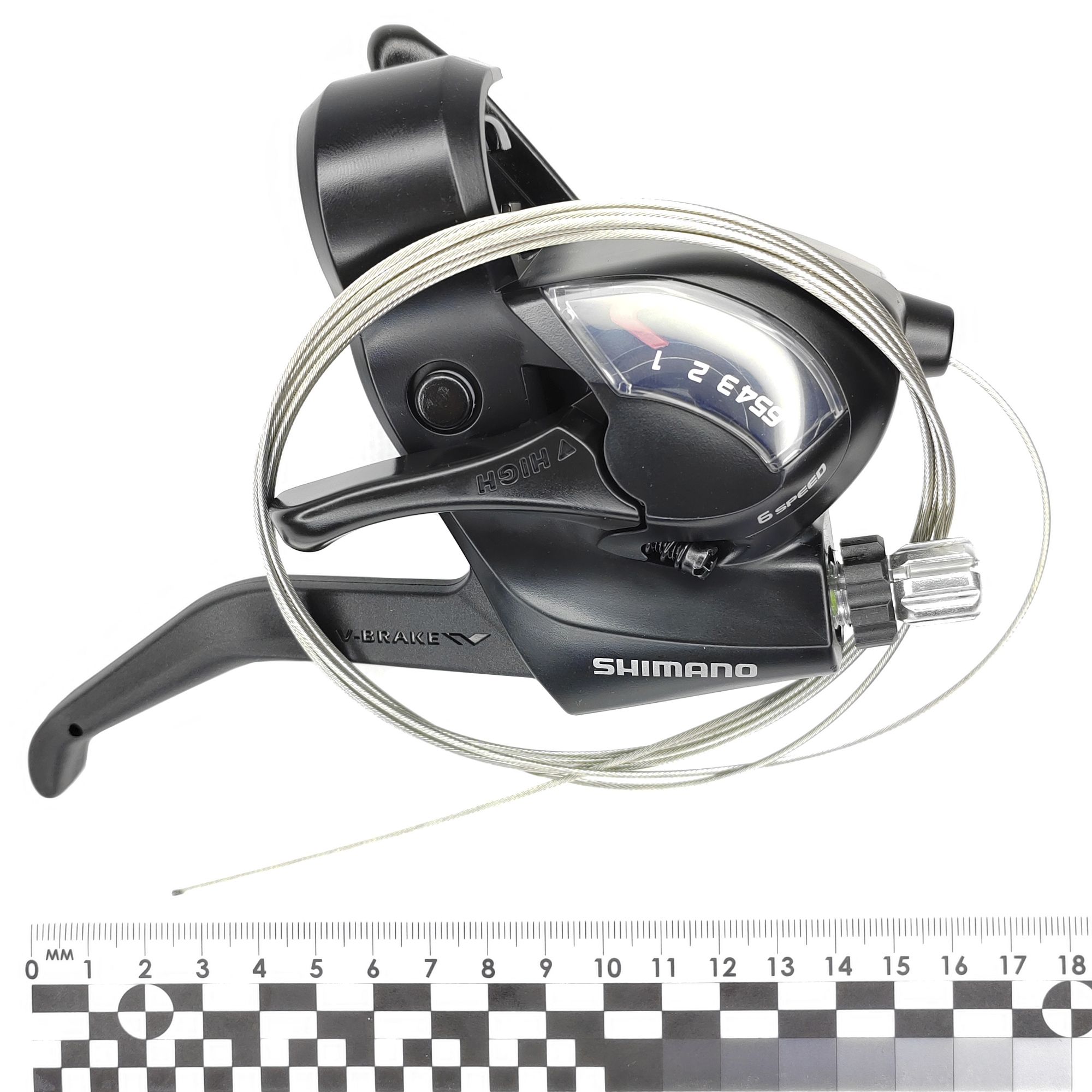 Shimano Шифтер ручка тормоза ST-EF41, серия Tourney, 6 скоростей, под правую руку, трос 205 см, черный — Товары для велоспорта