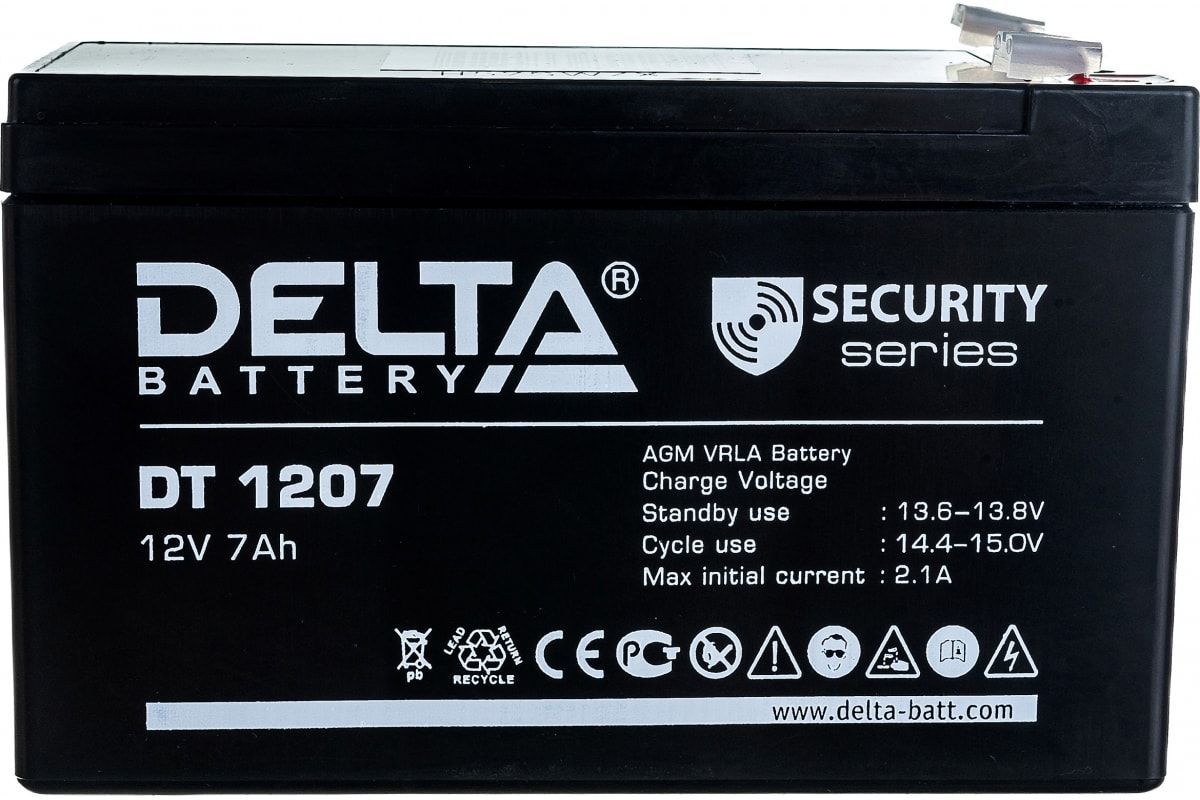 Аккумуляторная батарея 7 ач delta. Delta DT 1207 (12v / 7ah). Delta Battery DT 1207. Аккумулятор 7 а/ч (DT 1207) Delta.