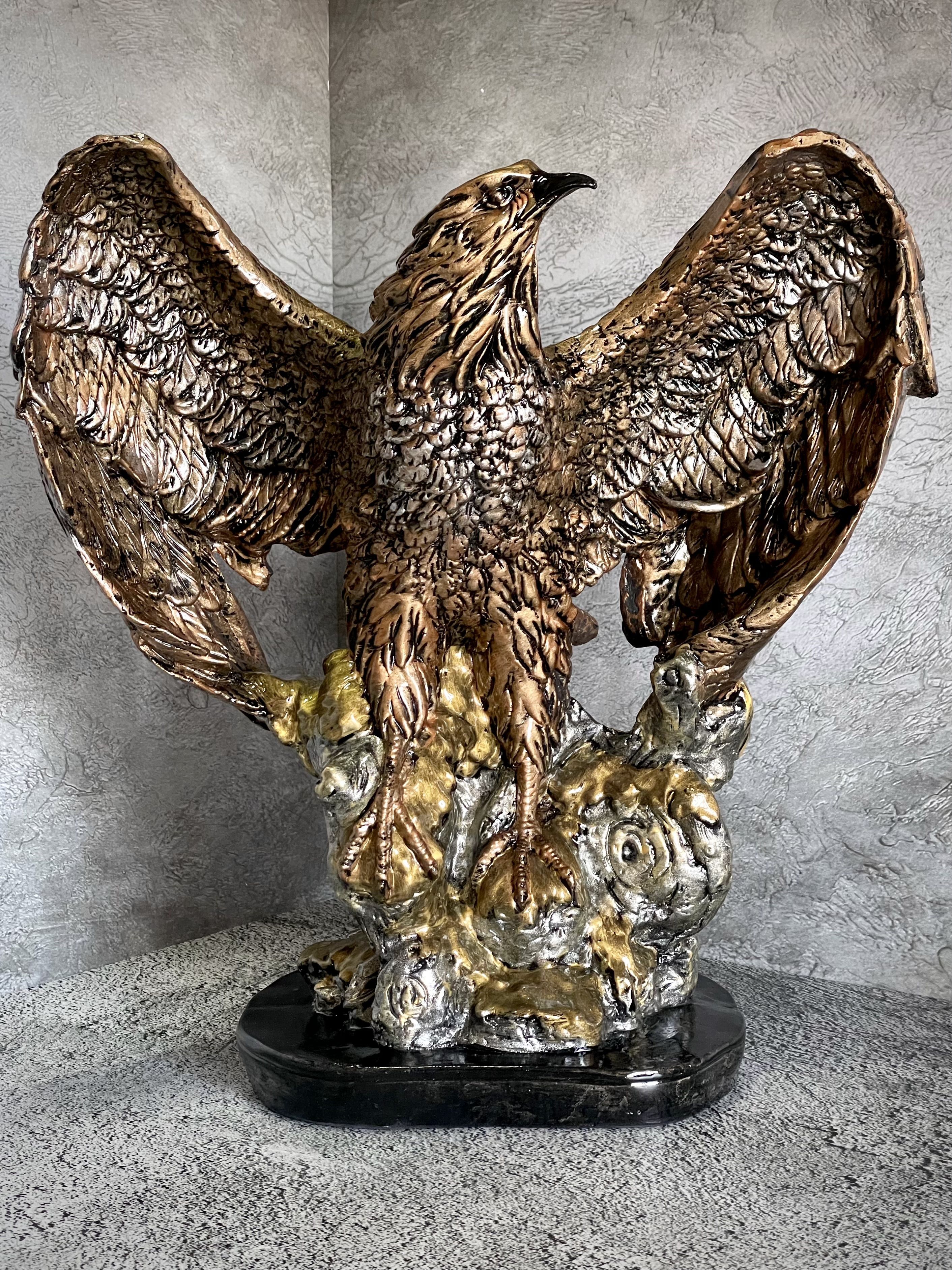 Статуэтка"Орел"большой,40см,цветбронза/серебро