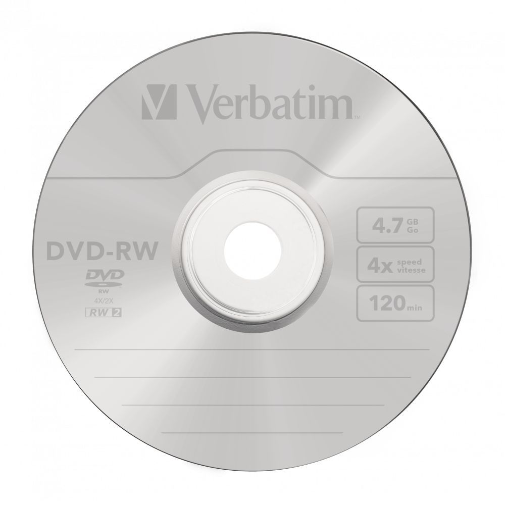 Verbatim Диск для записи DVD-RW, 4,7 ГБ, 1 шт