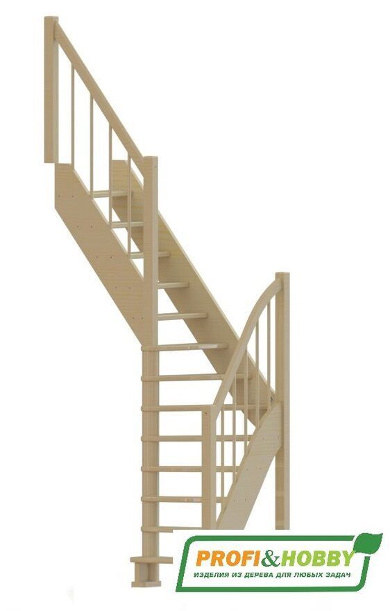 Деревянная межэтажная лестница ЛЕС – доставка, монтаж