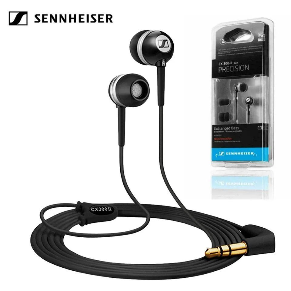 SennheiserНаушникипроводныесмикрофономSennheiserCX300-II,3.5мм,черный