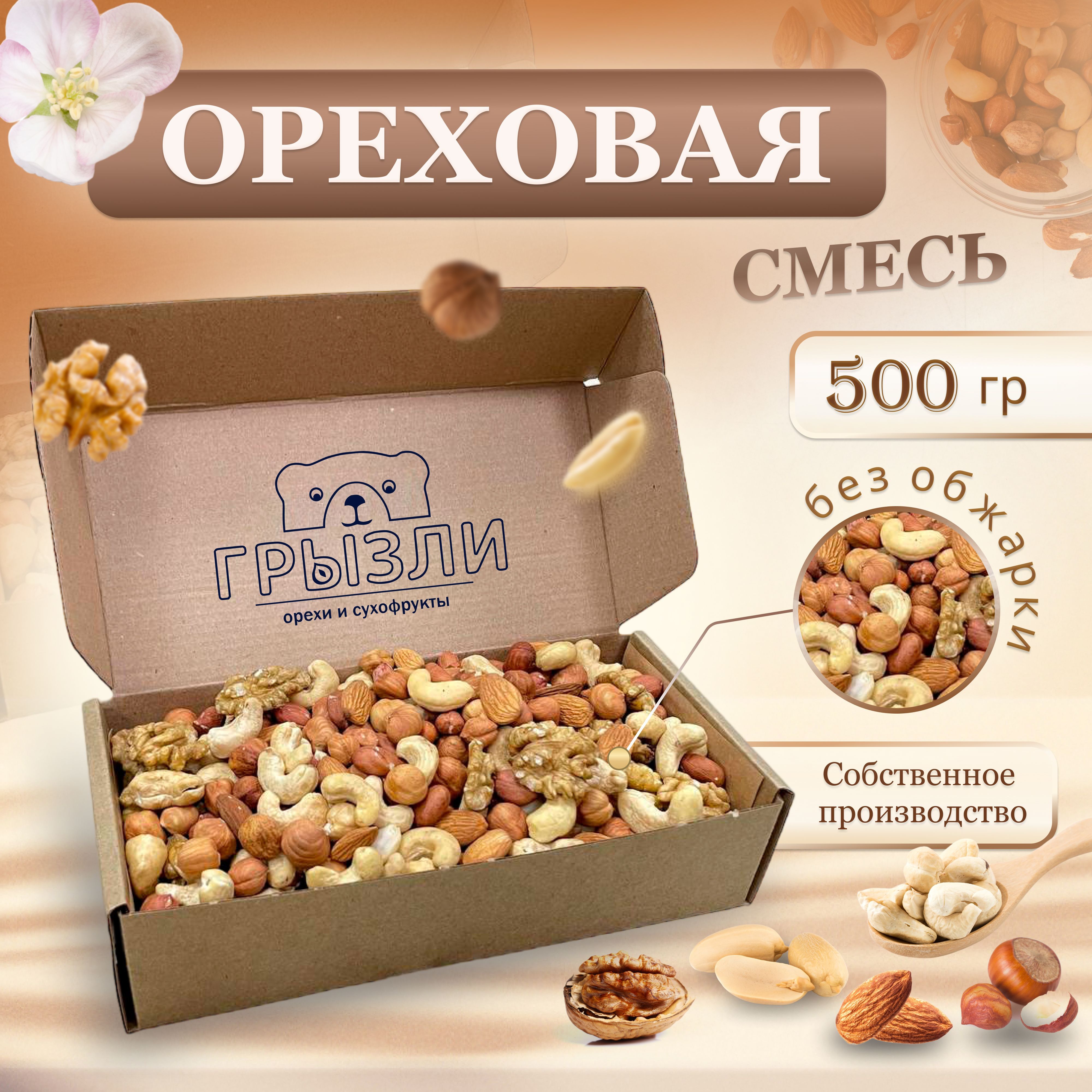 Ореховый микс фундук, миндаль, грецкий орех