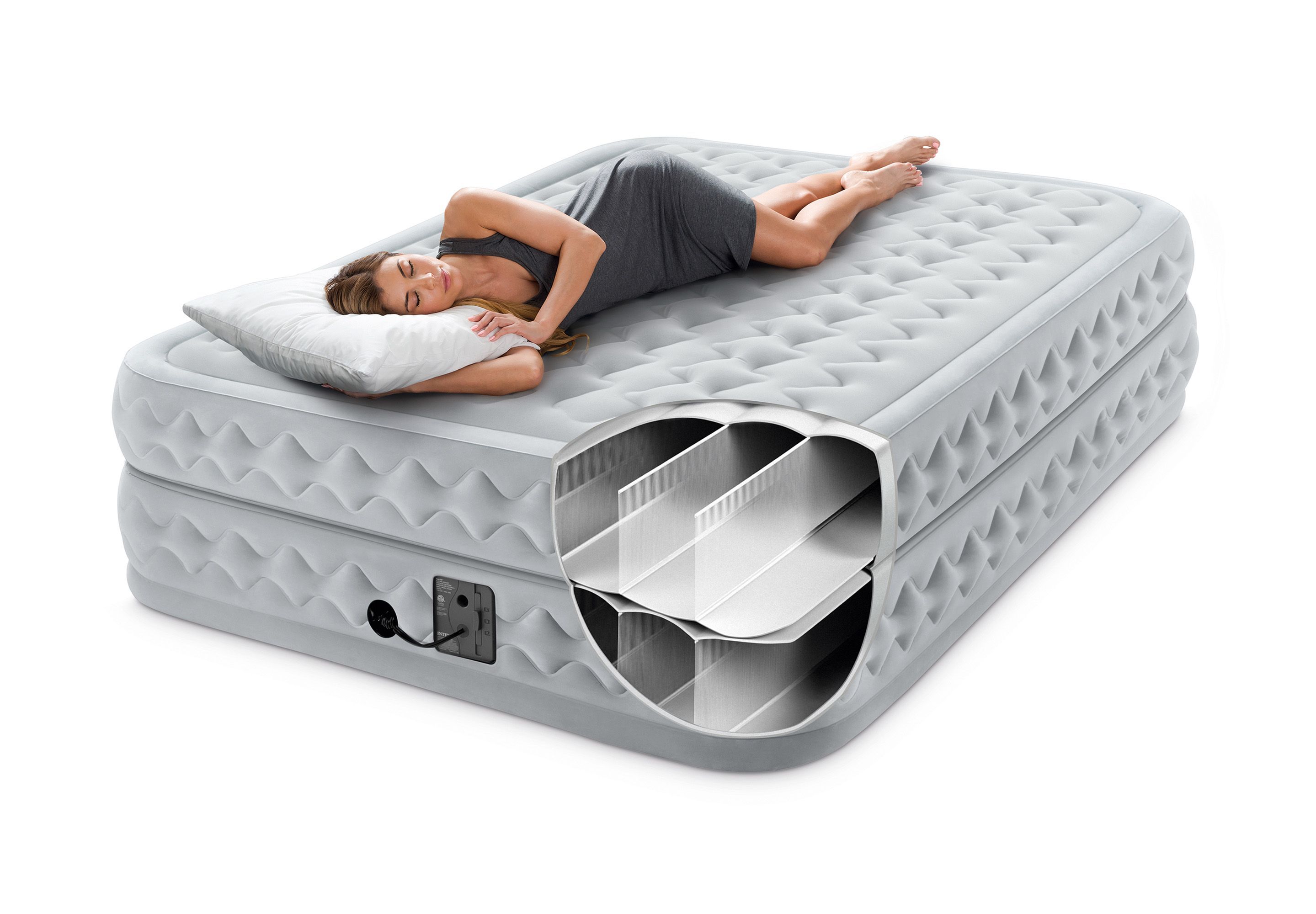 Надувная кровать Intex Supreme Air-Flow Bed (64488), 191х99 см, серый