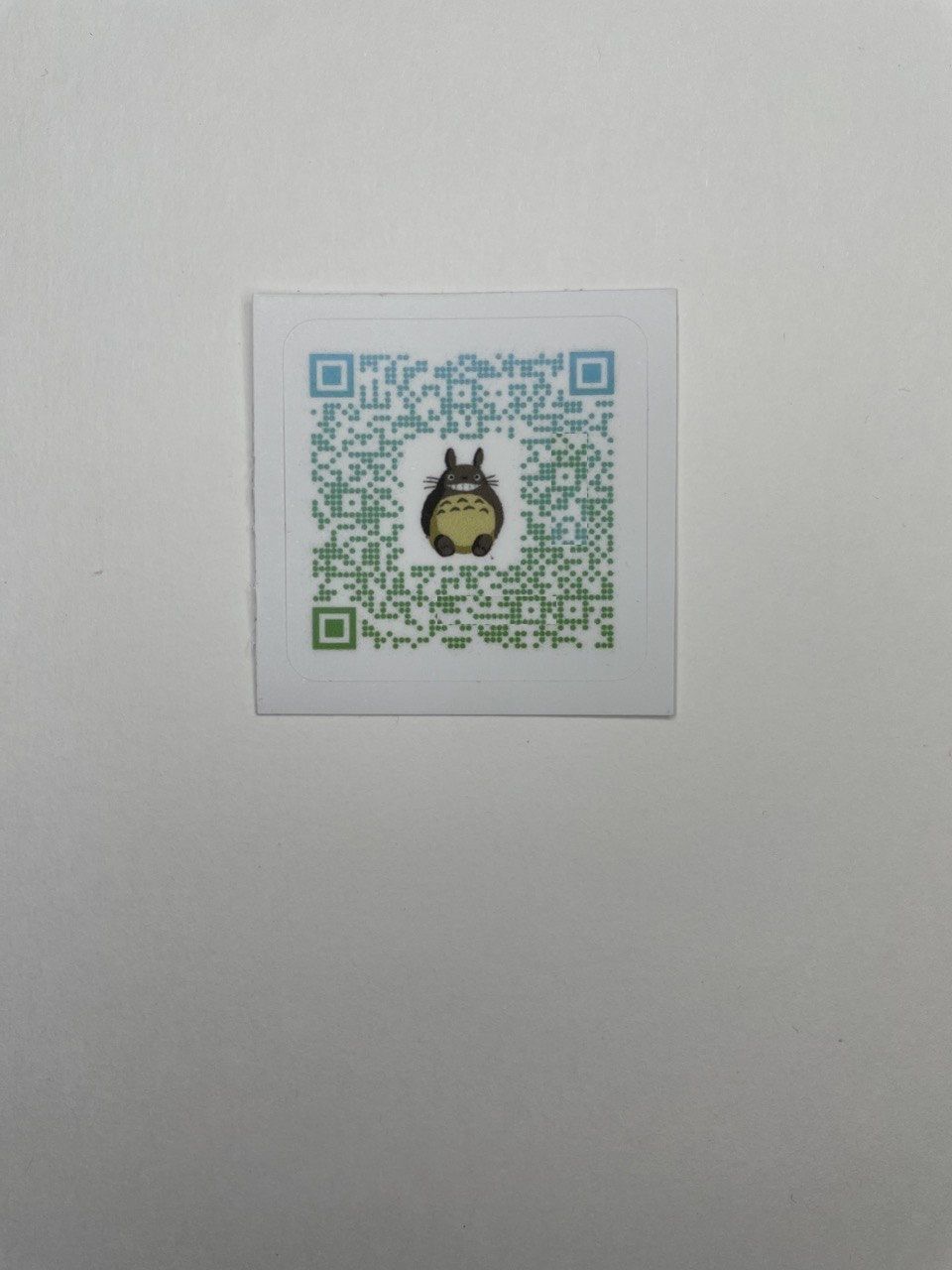 Самоклеящаяся наклейка, умная визитка "Тоторо" с QR кодом, этикетка стикер