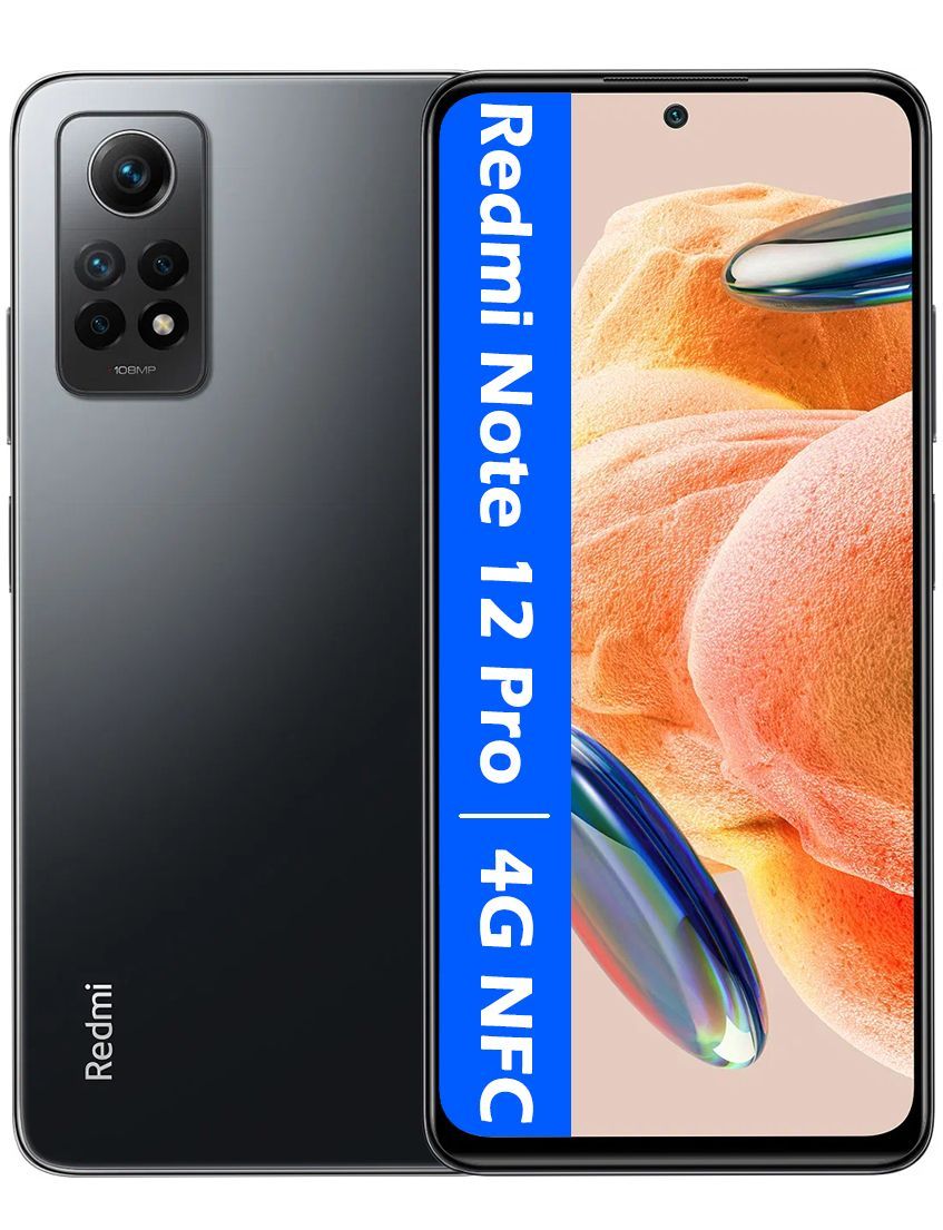 Xiaomi Смартфон РОСТЕСТ(ЕВРОТЕСТ) Redmi Note 12 Pro 4G NFC 8/256 ГБ, черный