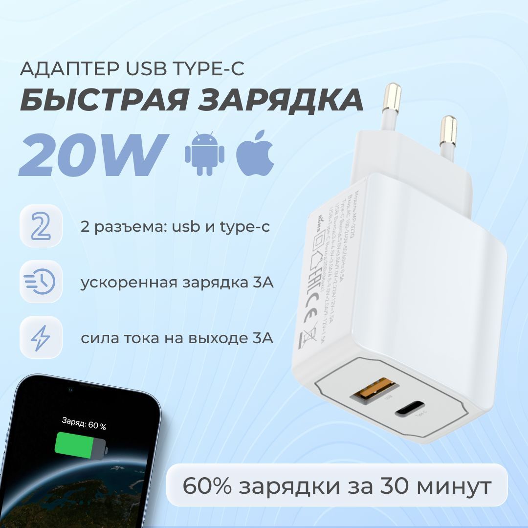 Зарядное устройство для смарт-часов SHOPTEKA blok-TYPE-C-white, 20 Вт, USB  Type-C, Quick Charge 3.0 - купить по выгодной цене в интернет-магазине OZON  (978795519)