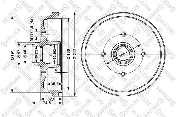 Барабан тормозной VW Golf/Passat/Polo 1.0-1.6D 83>