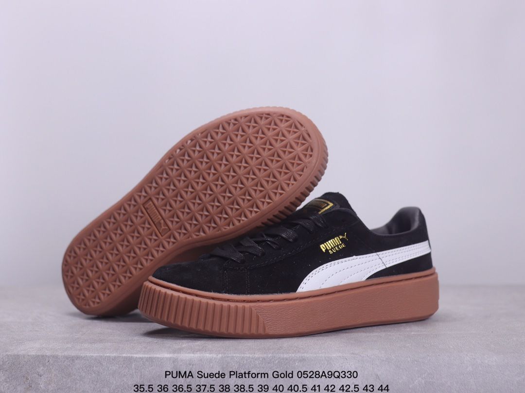 Puma suede best sale platform gold