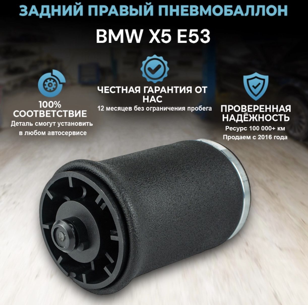 Пневмобаллон задний правый BMW X5 E53