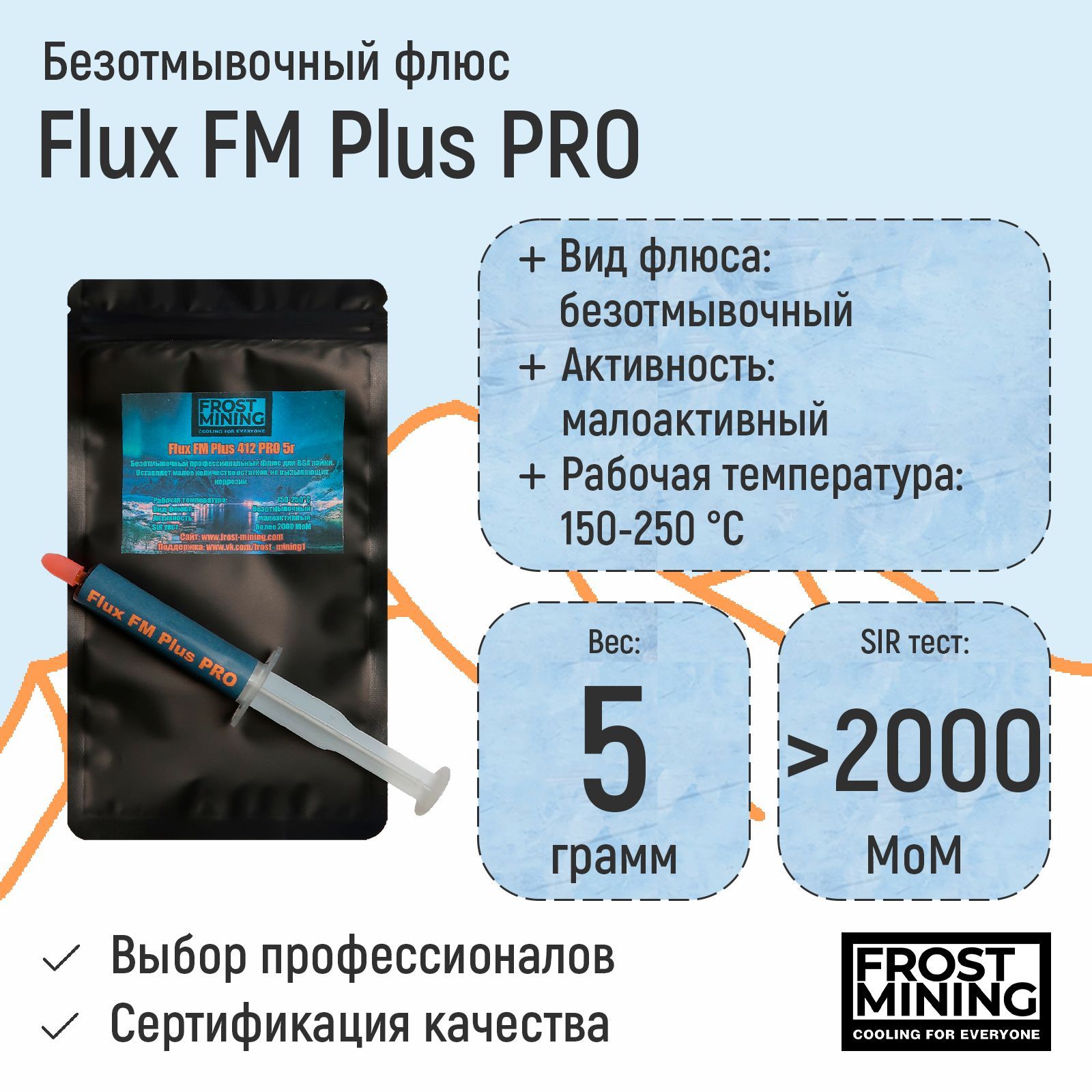 Флюс Flux FM Plus 412 PRO 5 мл безотмывочный