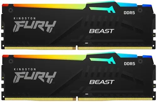 Kingston Fury Оперативная память Beast Black RGB DDR5 5200 МГц 2x8 ГБ (KF552C40BBAK2-16)