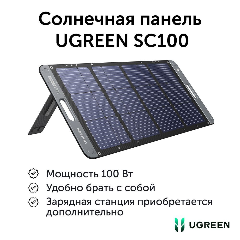 UgreenПортативнаясолнечнаяпанель,100Вт