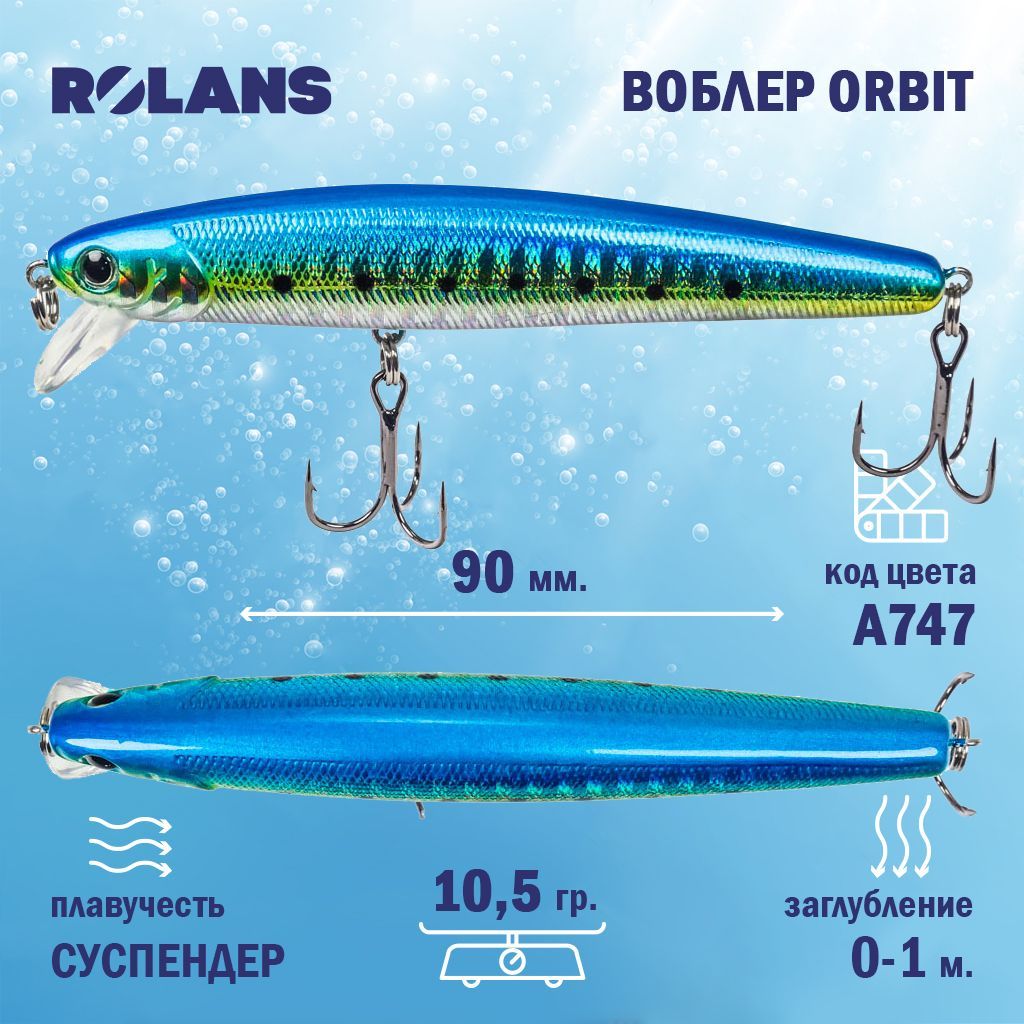 Воблер Rolans ORBIT 90 SP (Длина (мм) 90; Вес (гр.) 10,5 / A747)