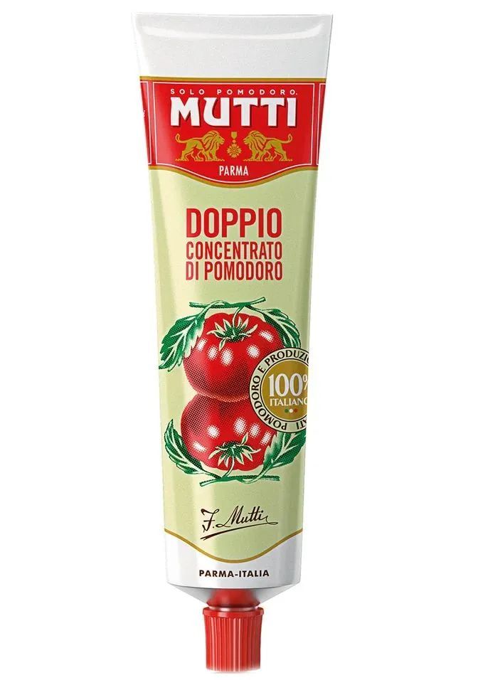 Томатная паста "Doppio concentrato" "Mutti" (Мутти), Италия, тюбик 130 г