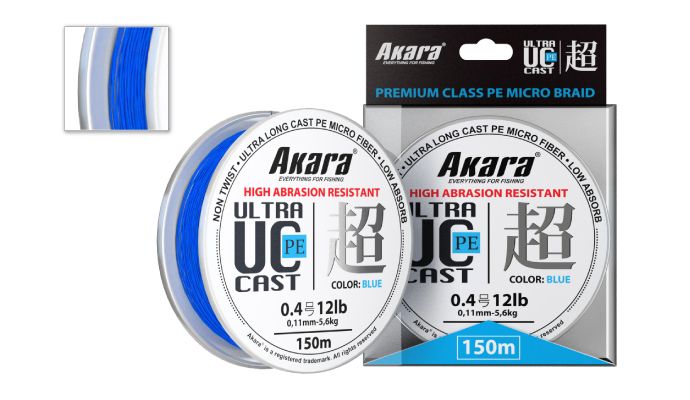 Шнур Akara Ultra Cast PE Micro Braid Blue 150 м 0,12