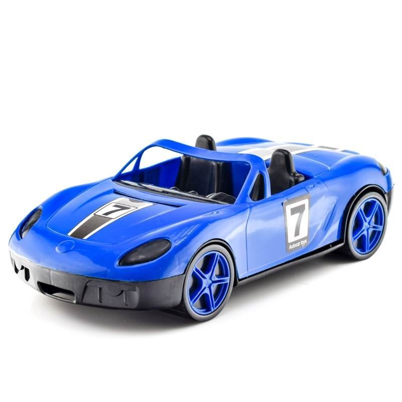 Синяя машинка для детей. Машина кабриолет пластмассовая, 40 см. btg017. Машинка Toy Mix кабриолет пластмассовая. Игрушка гоночный  кабриолет Полесье. Машинка детская btg017.