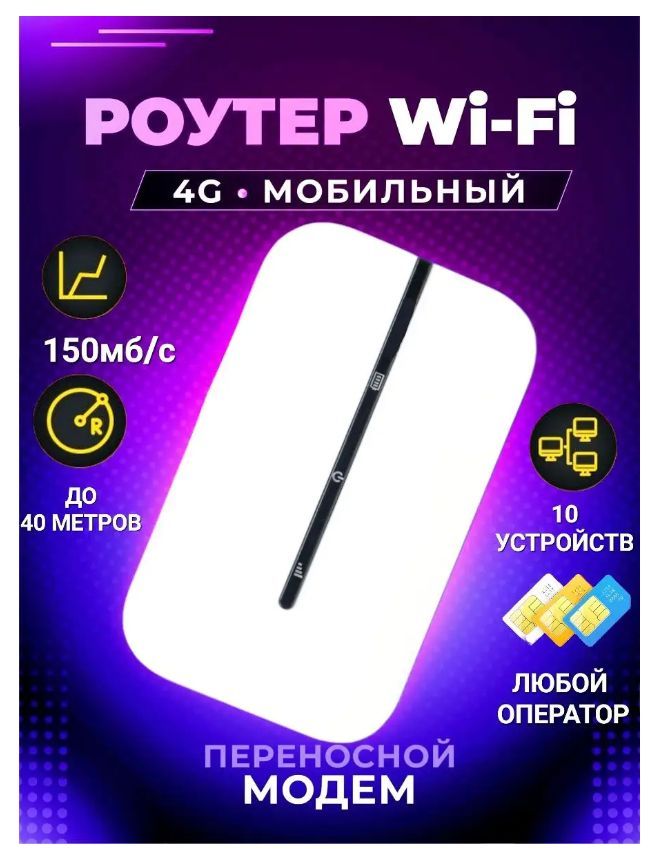 Роутер портативный Wi-Fi 4G LTE SIM