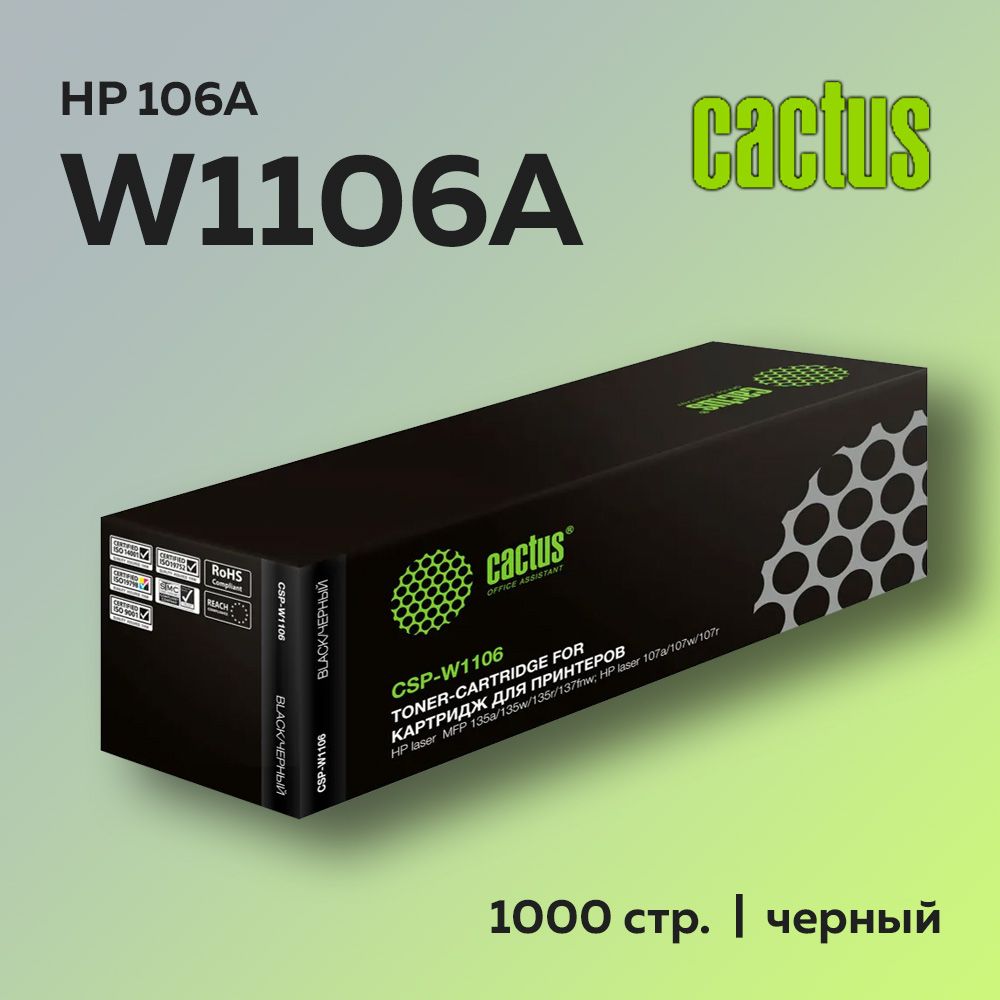 Картридж Cactus W1106 (HP 106A)