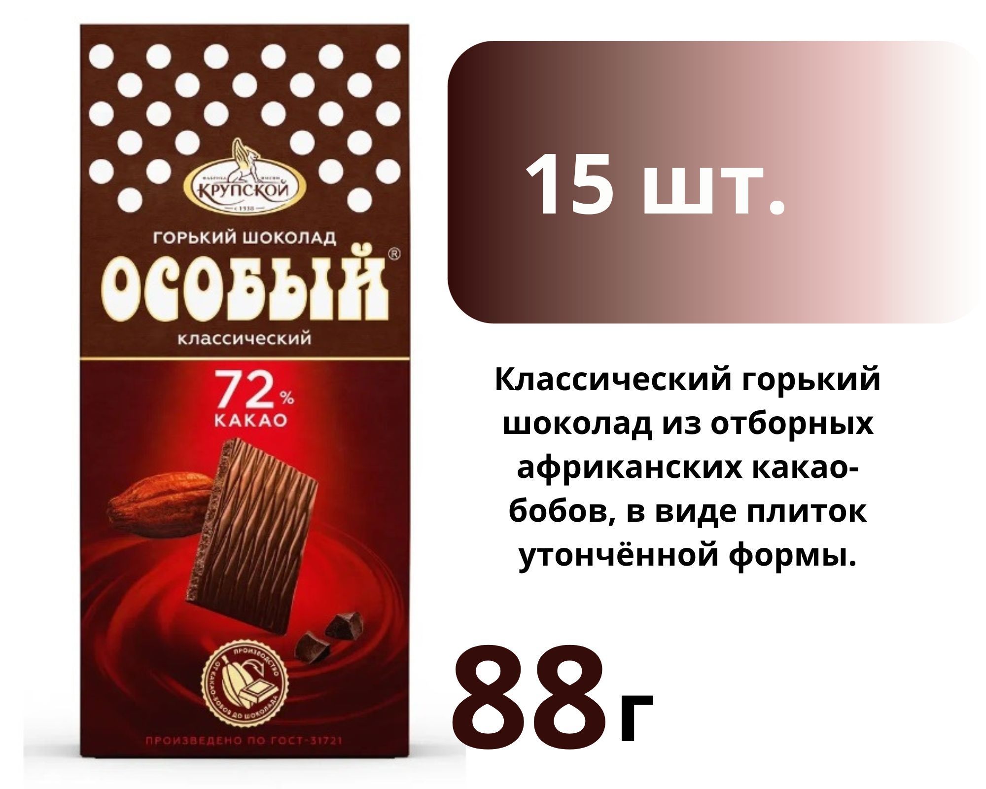 Порционный горький шоколад. Шоколад особый фабрика Крупской как выглядел в 2017.