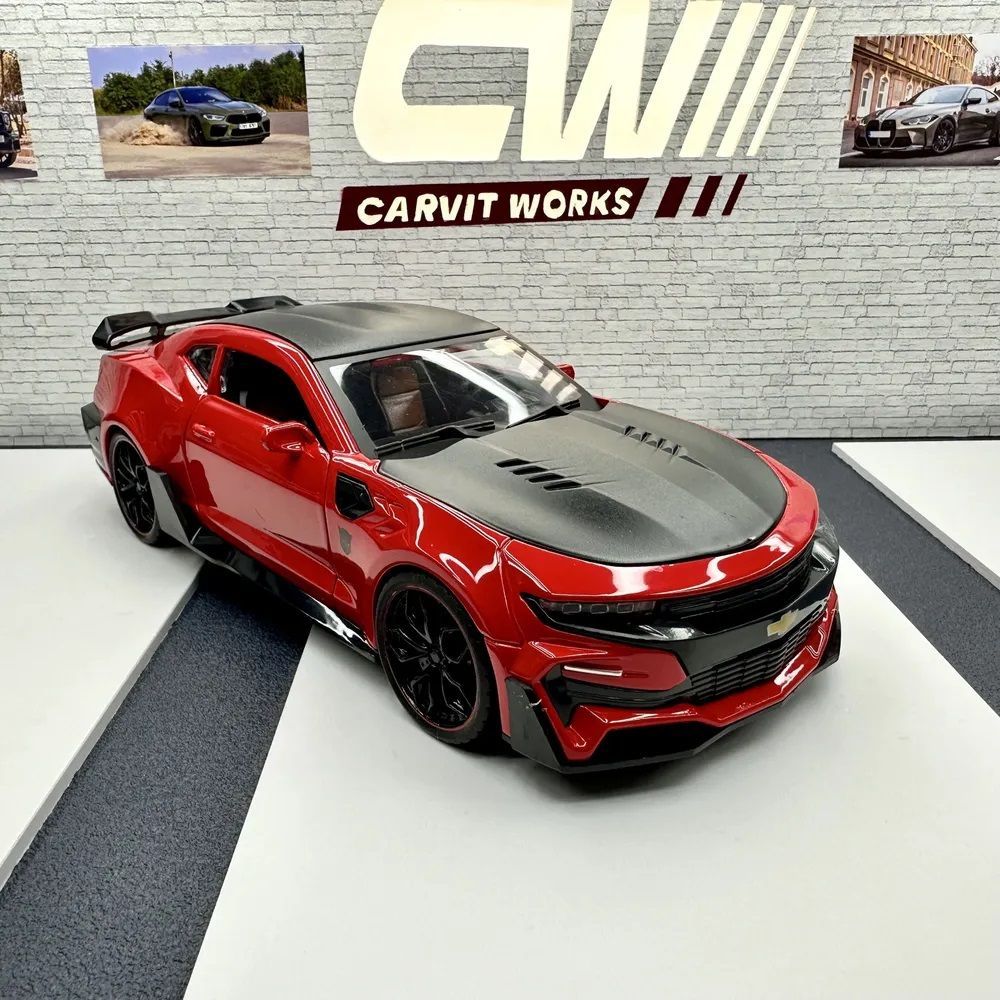 Машинка металлическая Chevrolet Camaro 1:24 длиной 21 см, Коллекционная  модель машины для взрослых, Игрушечный автомобиль с звуковыми и световыми  эффектами для детей - купить с доставкой по выгодным ценам в  интернет-магазине OZON (1250252249)