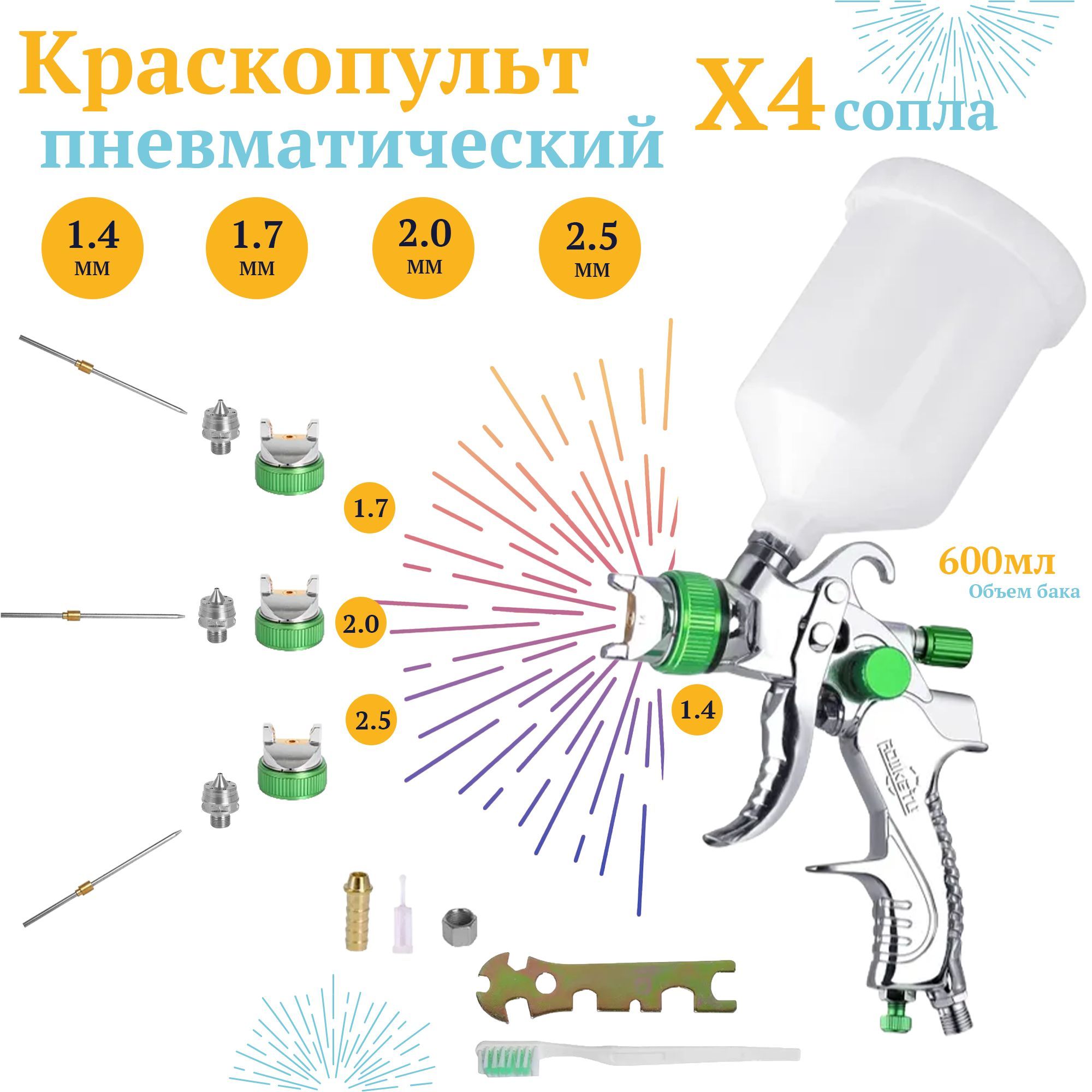 Пневмоаэрограф 1FPQ8RQ6WTF54X - купить по низким ценам в интернет-магазине  OZON (1014150307)