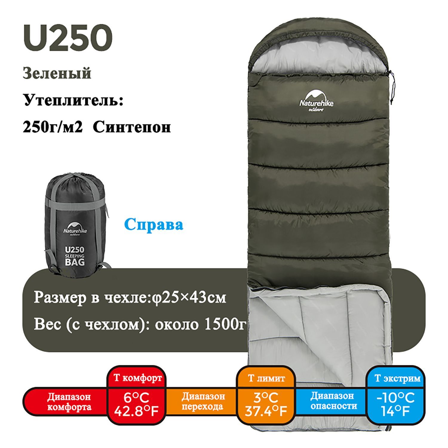 NaturehikeСпальныймешок,220см