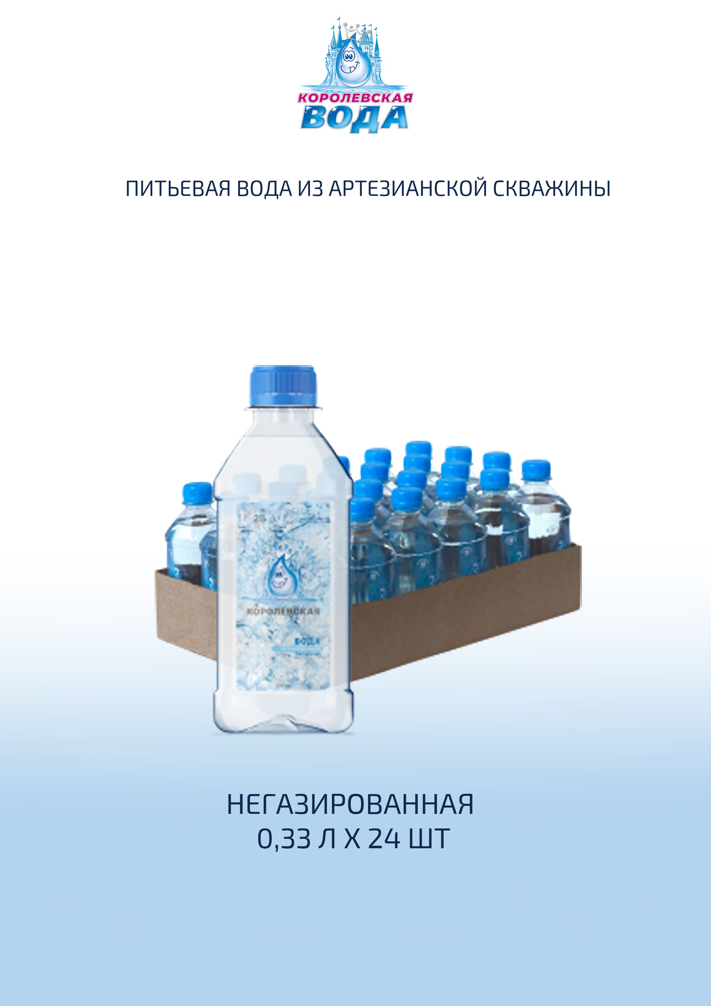 Королевская Вода Минеральная Негазированная 330мл. 24шт