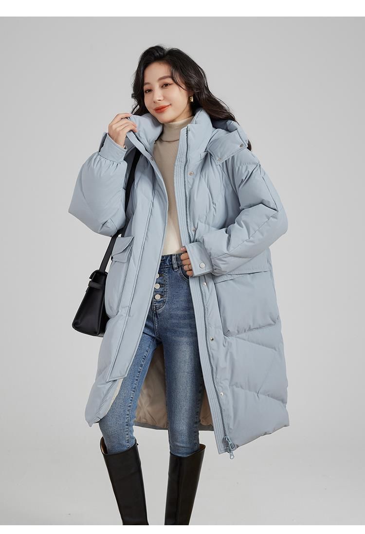 Click to Buy 2017 Fashion Zipper Full The Long Winter Coat Female Down Parka Wom