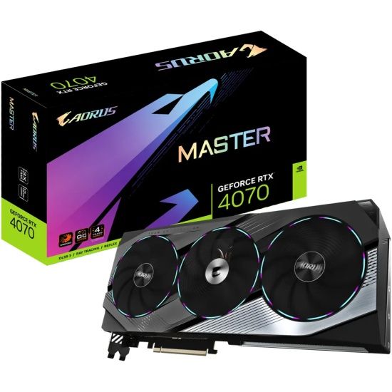 GigabyteВидеокартаGeForceRTX4070AORUSMASTER12ГБ(GV-N4070AORUSM-12GD)