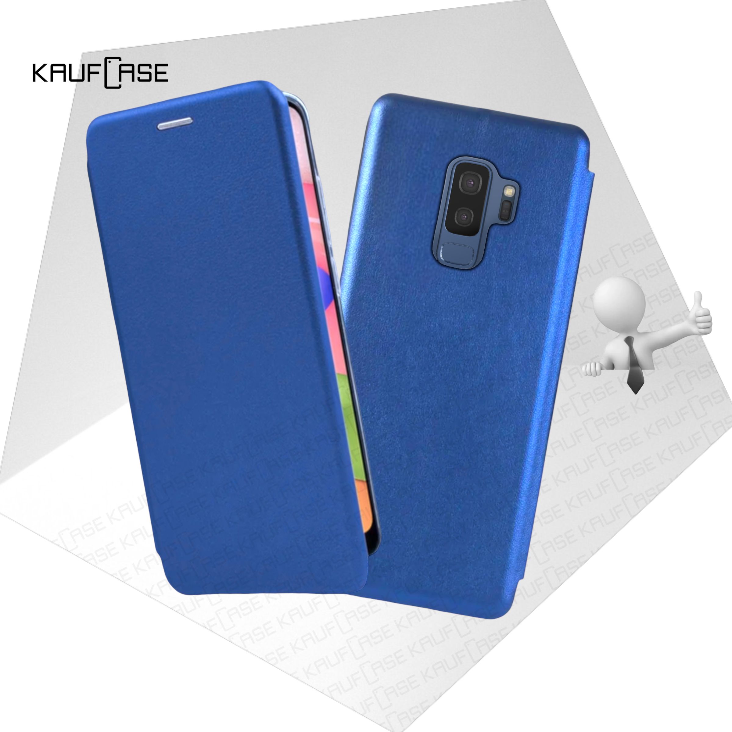 Чехол книжка KaufCase для телефона Samsung S9+ (S965) (6.2"), синий. Трансфомер