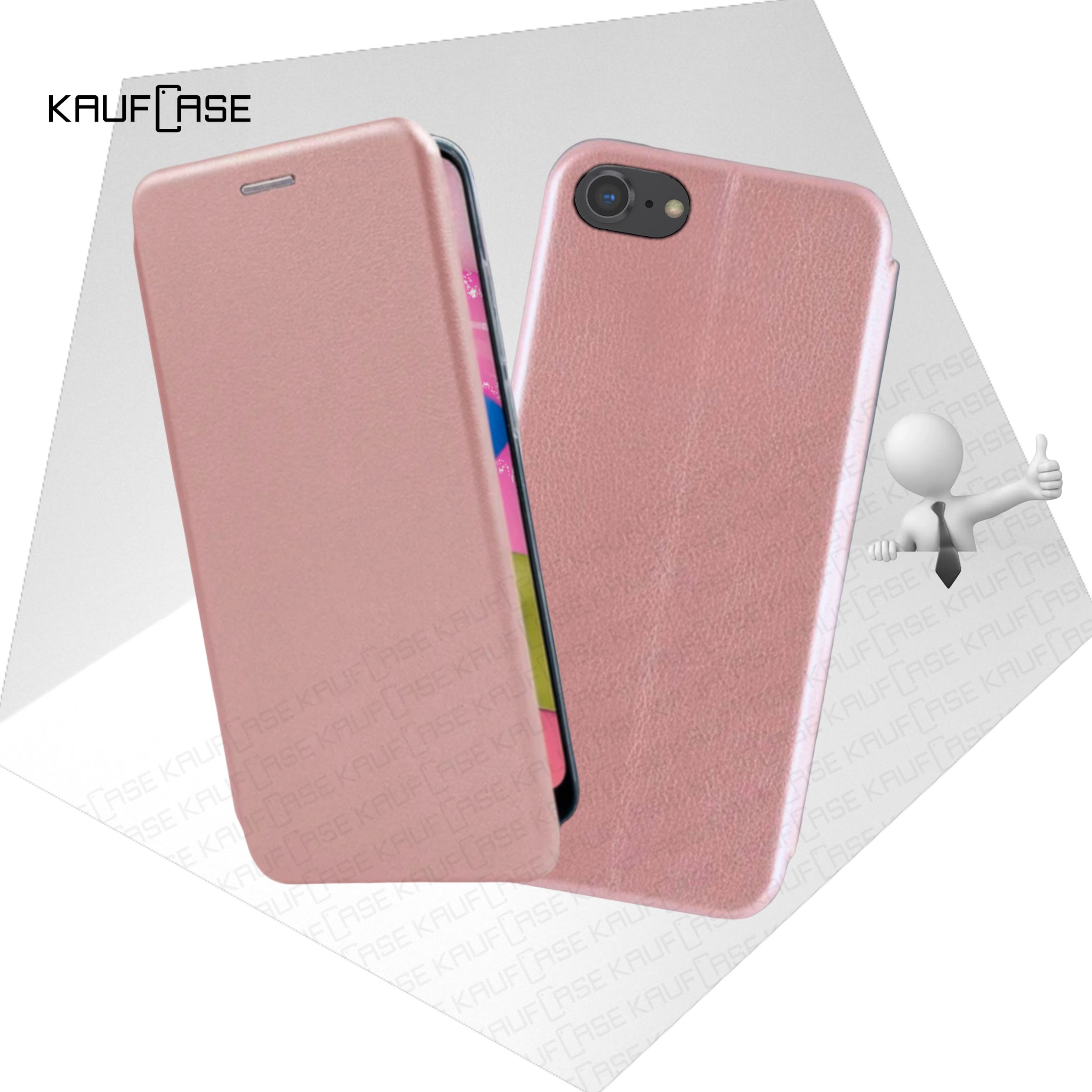 Чехол книжка KaufCase для телефона Apple iPhone 7 /8 /SE 2020 (4.7"), розовое золото. Трансфомер
