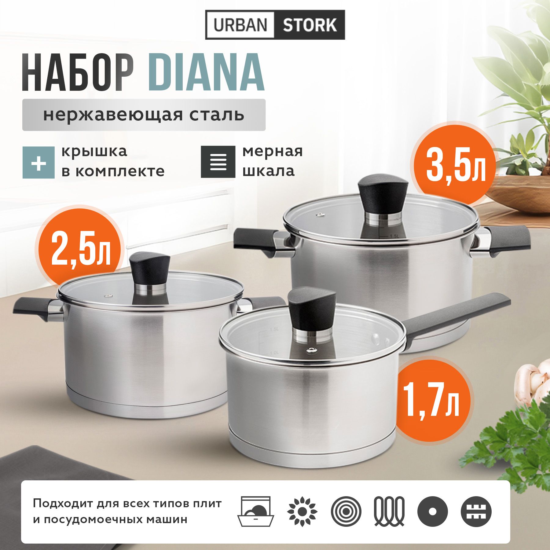 Набор кастрюль...