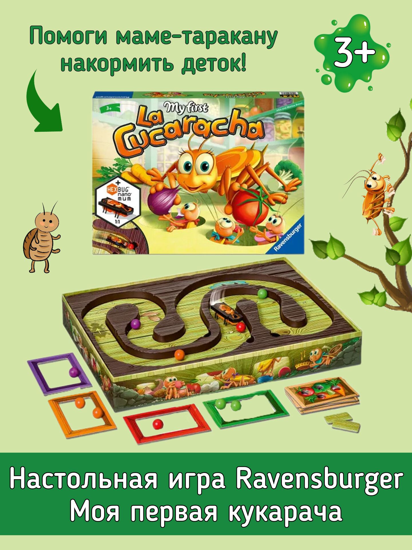 Настольная игра Ravensburger Моя первая кукарача 20627 - купить с доставкой  по выгодным ценам в интернет-магазине OZON (1330783439)