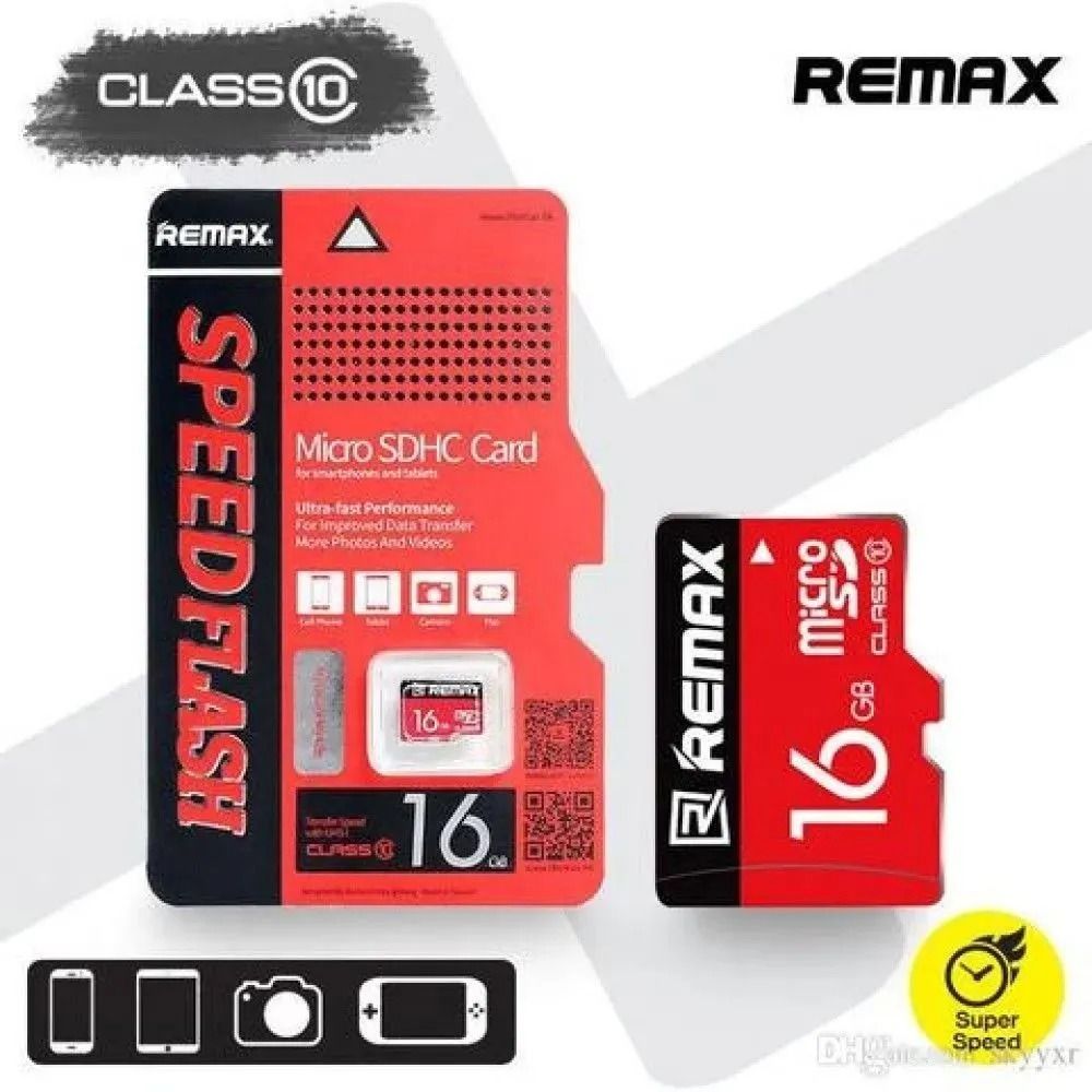 MicroSDHCкартапамяти16GBClass10RemaxmicroSDдлявидеорегистратора,телефона,камерывидеонаблюдения/флешка